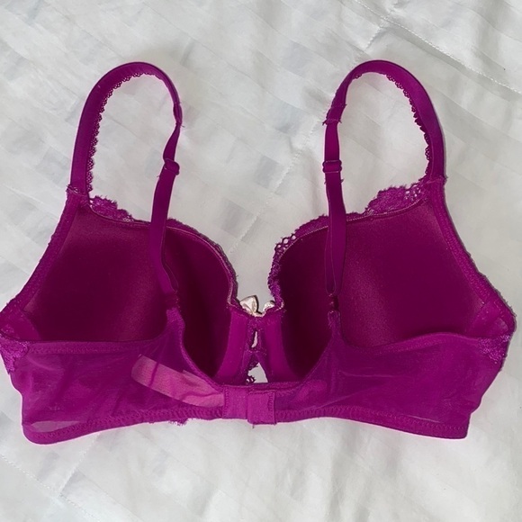 Victoria's Secret Purple Lace Floral Body by Victoria Lined Demi Bra Sexy Date - Picture 6 of 9